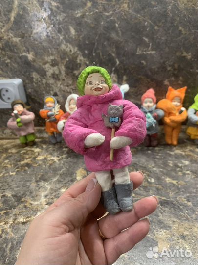 Ватные елочные игрушки СССР
