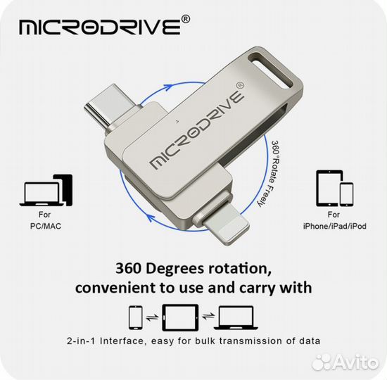 Флешка с type c для iPhone/MacBook/iPad/Android