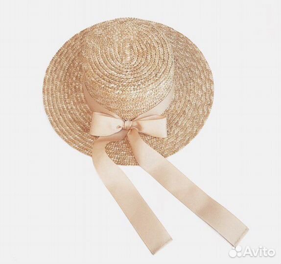 Соллменная шляпа канотье с лентой
