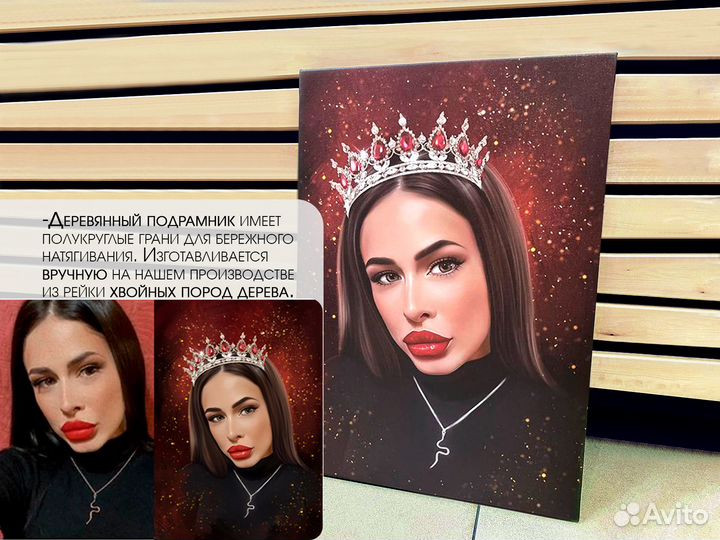 Портрет по фото на холсте