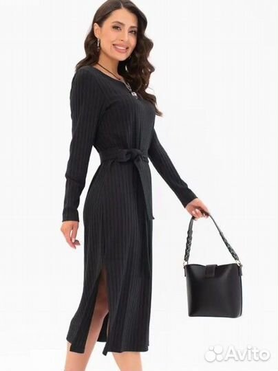 Платье чёрное лапша