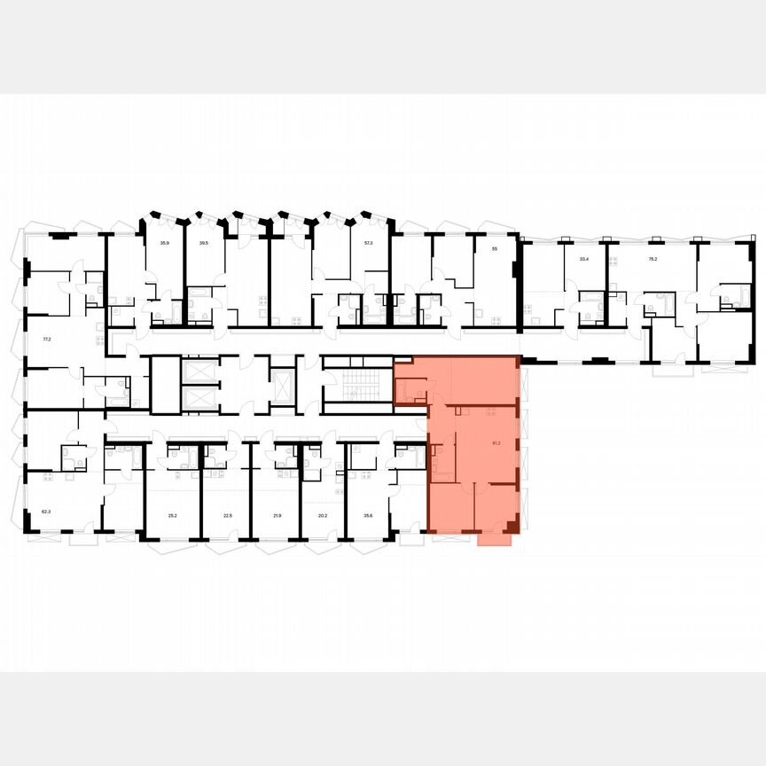 3-к. квартира, 81,2 м², 2/24 эт.
