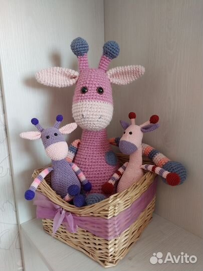 Жирафики вязанные игрушки ручной работы