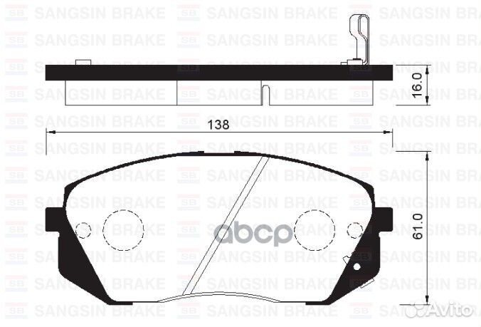 Колодки тормозные передние sangsin brake SP1196