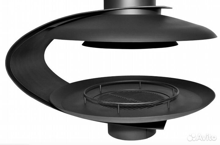 Современный подвесной камин на дровах в стиле Loft