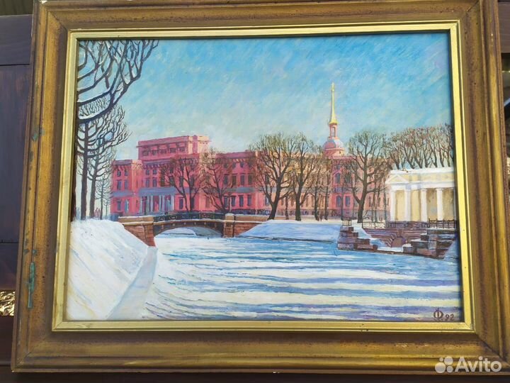 Картина маслом на холсте Инженерный замок 1992г