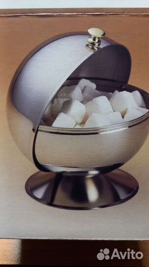 Сахарница металлическая с крышкой