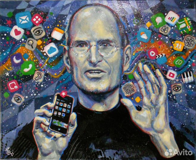 Портрет Стива Джобса, 40х50, масло-холст