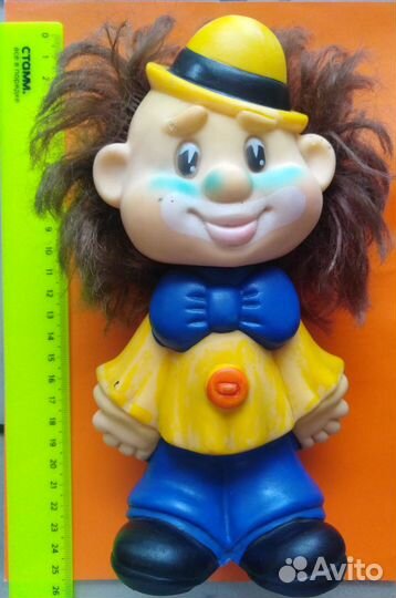 Редкая резиновая игрушка клоун СССР
