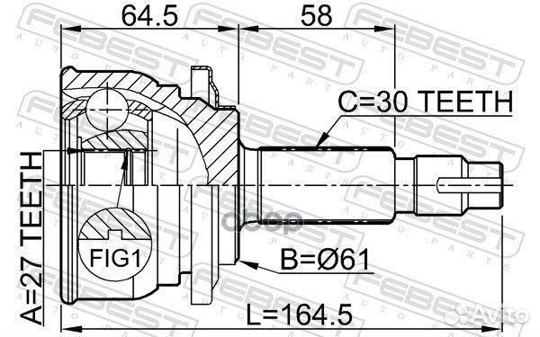 ШРУС наружный 27X61X30 toyota RAV4 05- 0110083