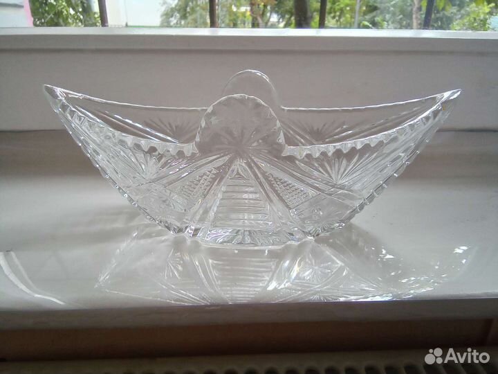 Ваза хрустальная СССР ладья