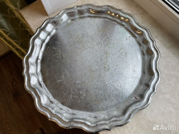 Поднос мельхиор латунь для самовара