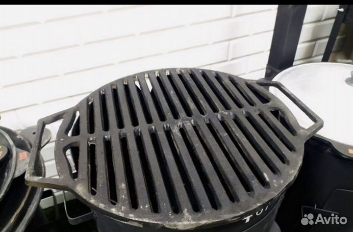 Чугунная решетка круглая (казан чугунный)