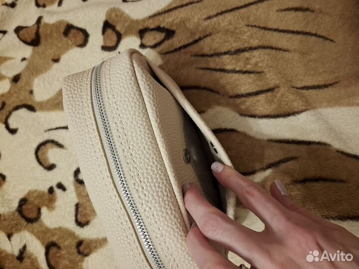 Сумка кросс боди бежевая