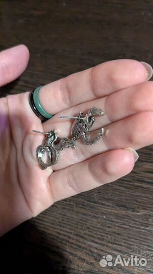 Серьги гвоздики драконы