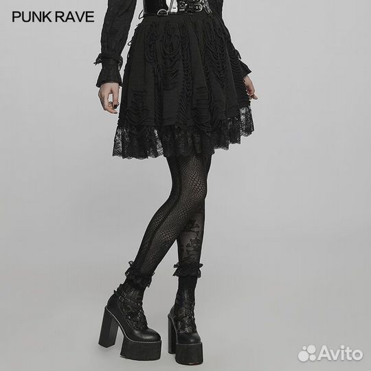 Новая готическая юбка Punk Rave p.XS-S