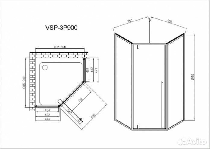 Душевой уголок Vincea Penta VSP-3P 90x90 черный