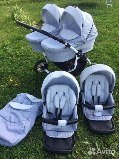 Коляска для двойни/ погодок Indigo 2 в 1