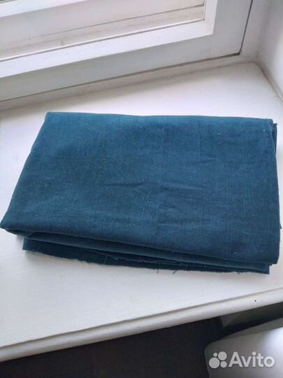 Ткань вельвет синего цвета на х/б основе