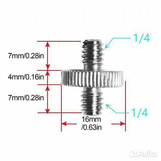 FJ-1414F Переходник папа 1/4 папа 1/4 не разборный
