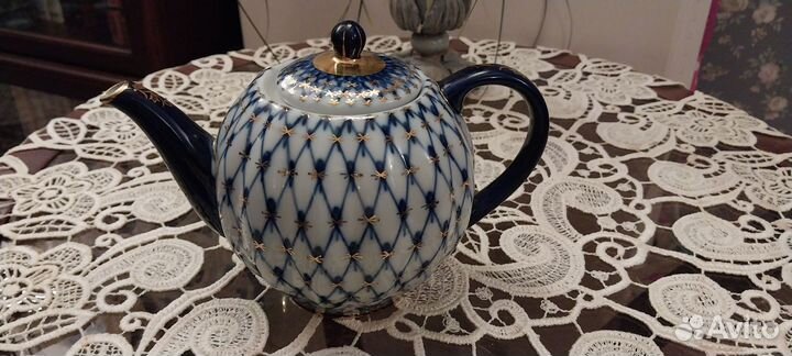 Чайный сервиз кобальтовая сетка СССР