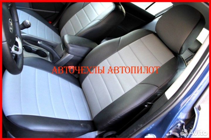 Чехлы Автопилот Kia Sportage 4 из экокожи чёр-сер