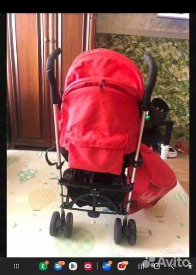 Прогулочная коляска трость Babyton City красная