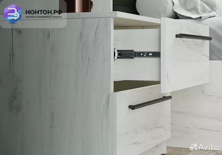 Тумба прикроватная Агата дуб крафт белый