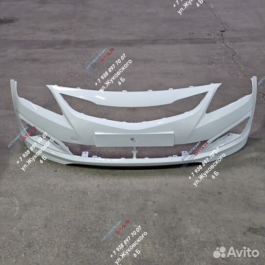 Передний бампер на hyundai solaris 1