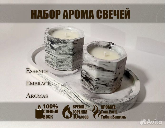 Свечи из гипса, арома свечи