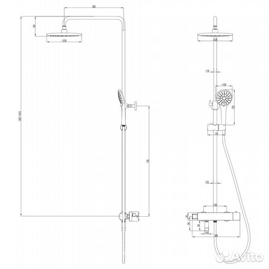 Душевая стойка Lemark Bronx LM3772GM