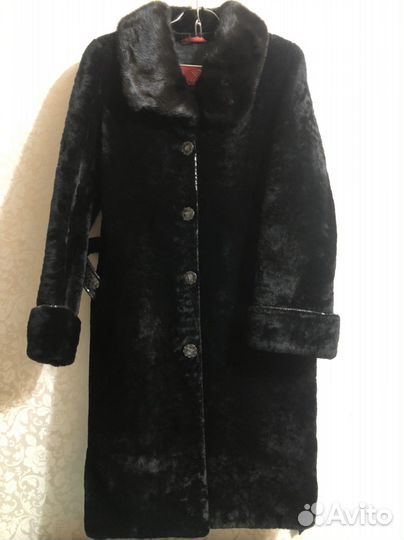 Шуба мутоновая с норкой 48