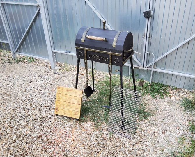 Мангал-барбекю двойное дно 3 мм сталь