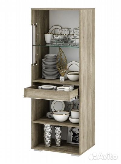 Шкаф для посуды Наоми шк-24, белый глянец