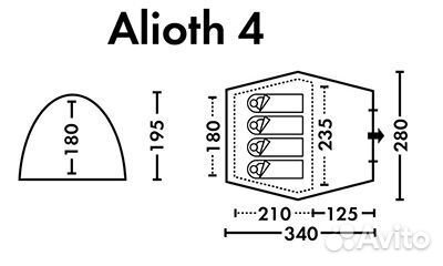 Палатка автоматическая FHM Alioth 4 black-out