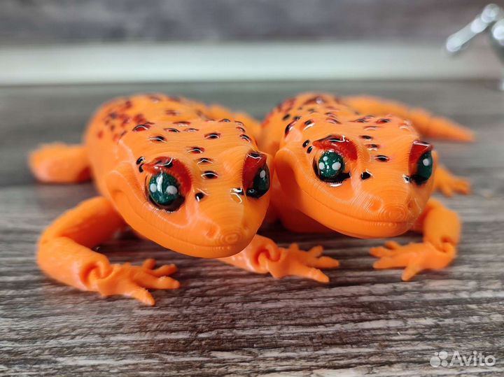 Геккон эублефар дракон игрушка подвижная ящерица