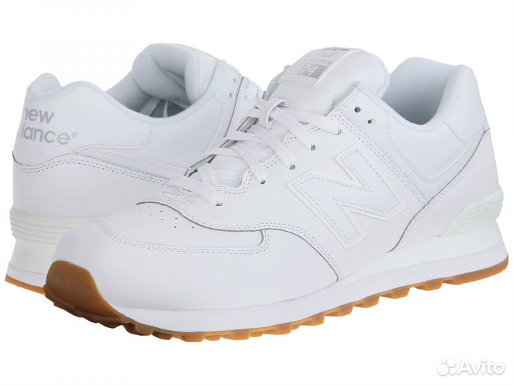 Кроссовки new balance 574 leather white оригинал