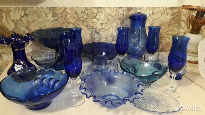 Цветное стекло СССР,рюмки вазы