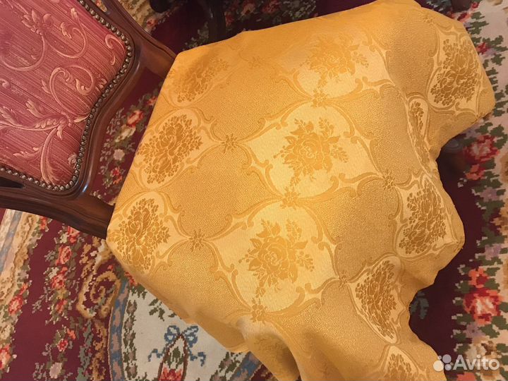 Шторы, 2 шт, цвет горчичный, винтаж