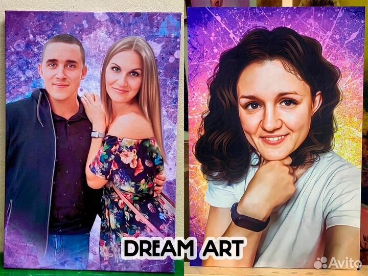 Портрет на холсте по фото на заказ Чита