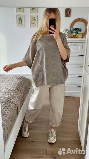 Блузка. Хлопок. Вышивка. 50-56. Италия