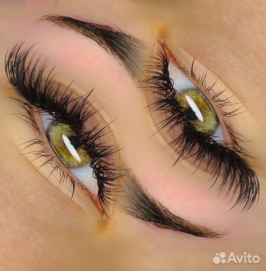 Наращивание ресниц брови