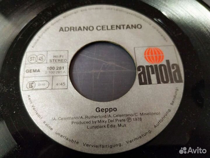 Adriano Celentano Geppo винил single 1979
