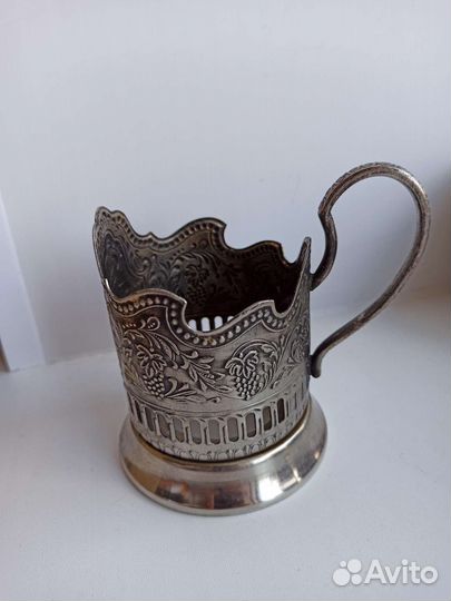 Подстаканник Космос СССР мельхиор