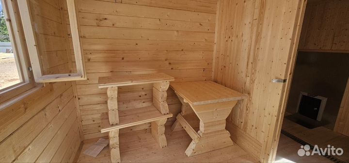 Мобильная баня из бруса 2,3х6 под ключ