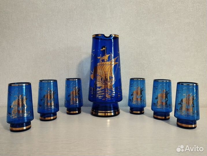 Набор кувшин и стаканы Bohemia Винтаж