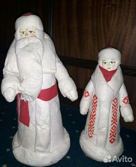 Фигурки Дед Мороз и Снегурочка 1960-70гг