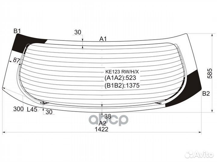 Стекло заднее с обогревом toyota corolla runx/A