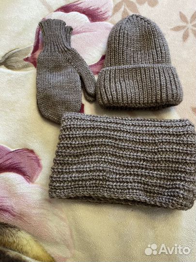 Шапка + снуд + варежки