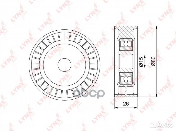 Ролик натяжной приводного ремня PB5340 lynxauto